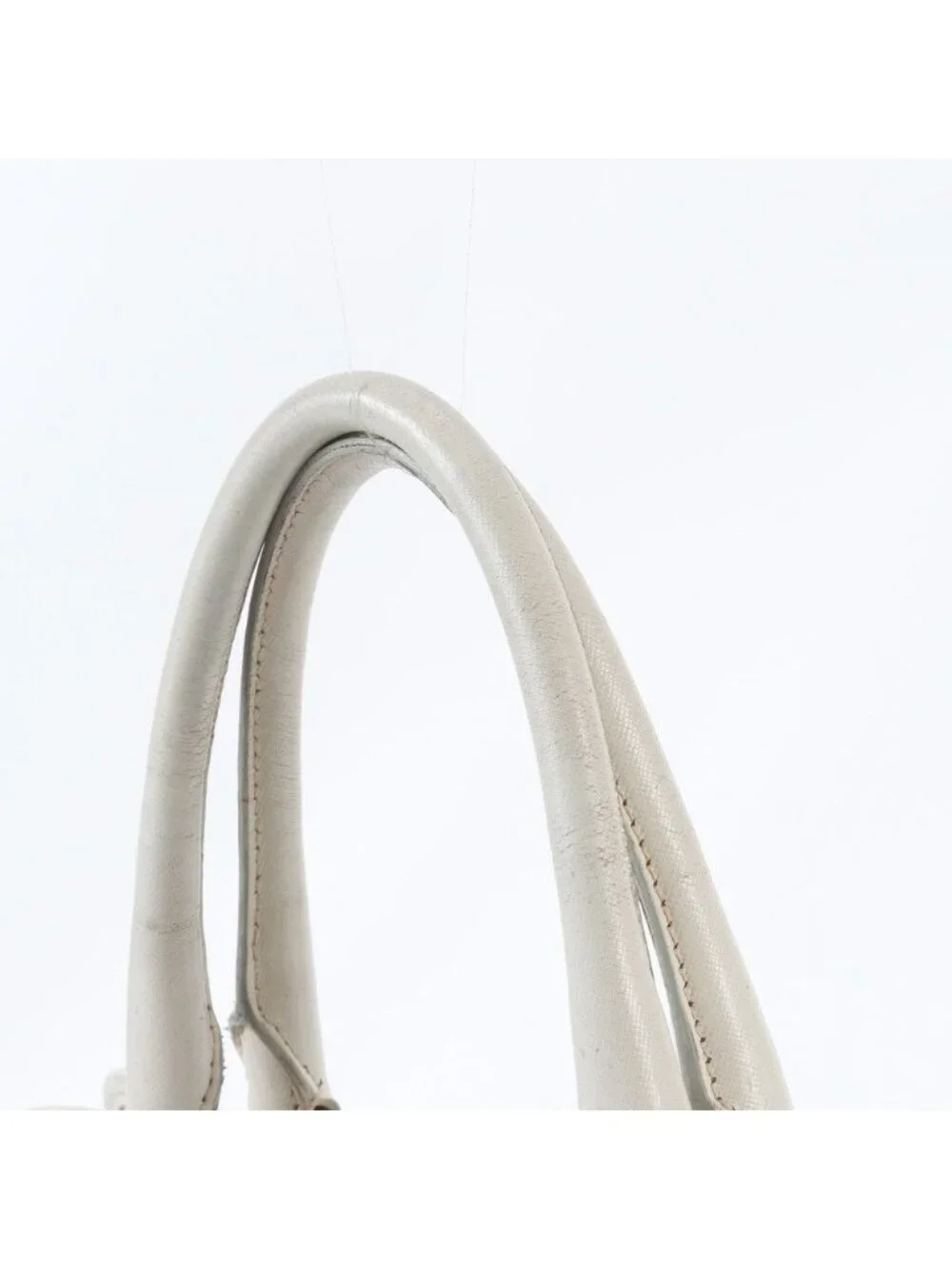 Prada Saffiano Leather Denim Triangle Logo Tote Shoulder Hand